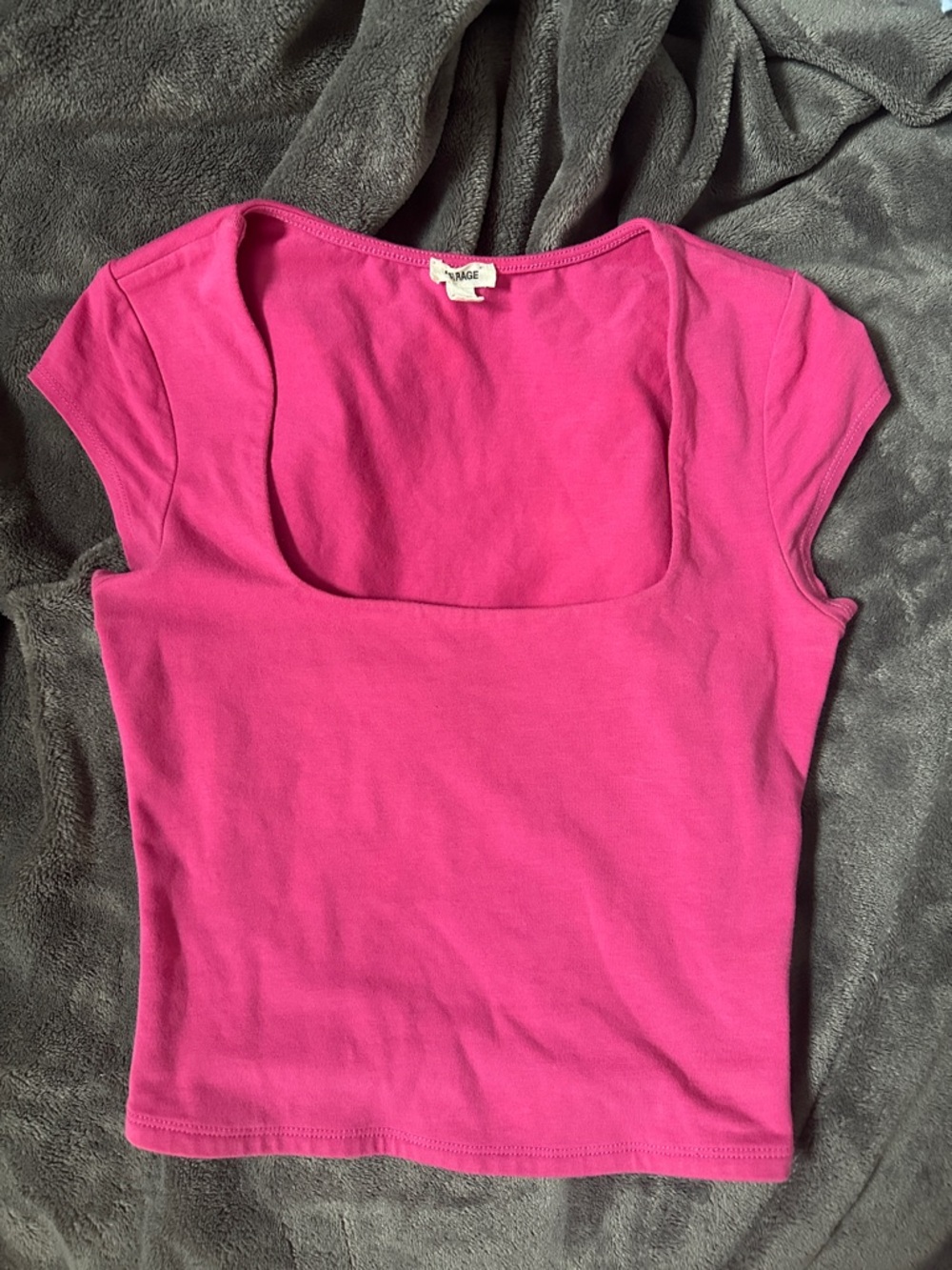 Garage Pink Square Neck Women's Top